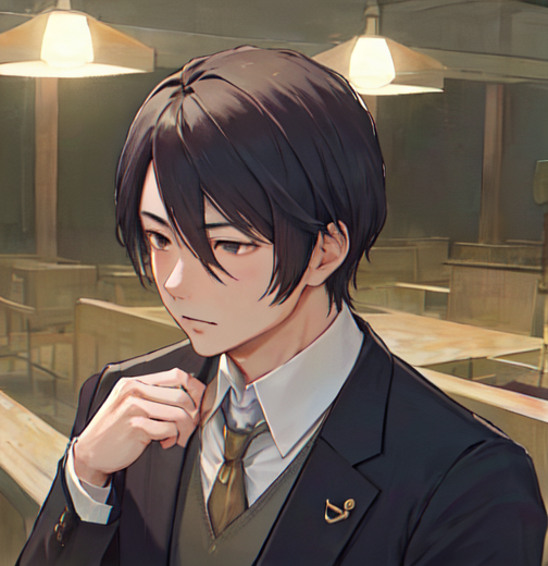 イケメン短髪男性の絵