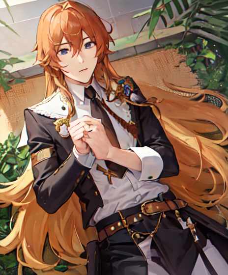 尻尾のようにモサモサなロングヘアーのイケメン