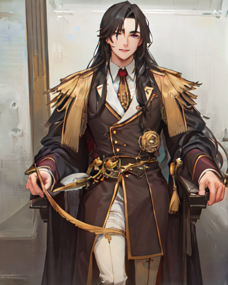 ウインクしているガタイのいいロングヘアーイケメン