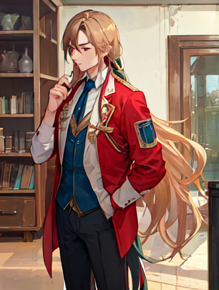 腰まであるロンゲがカッコイイ男子の2次元イラスト