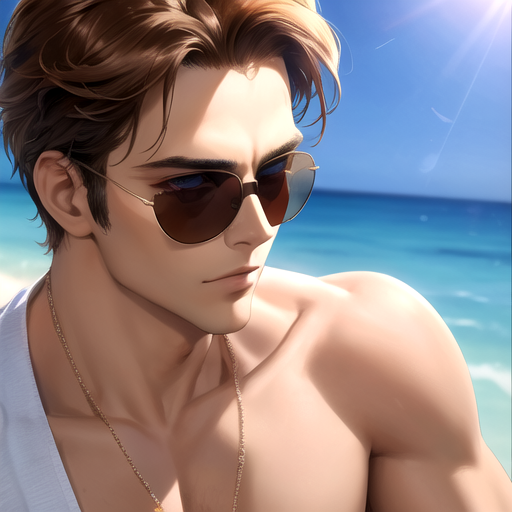 筋肉質でイケメンなサングラスのシブいおじさん