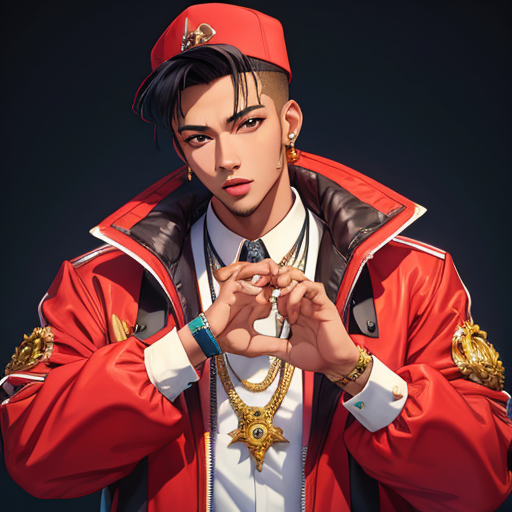 帽子をかぶったイケメンラッパー