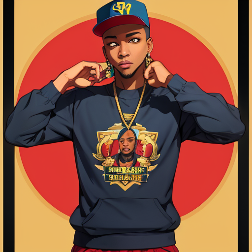 帽子をかぶった黒人ラッパー