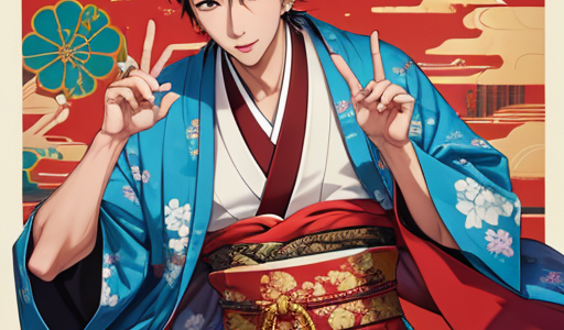 和服ラッパーのイケメン