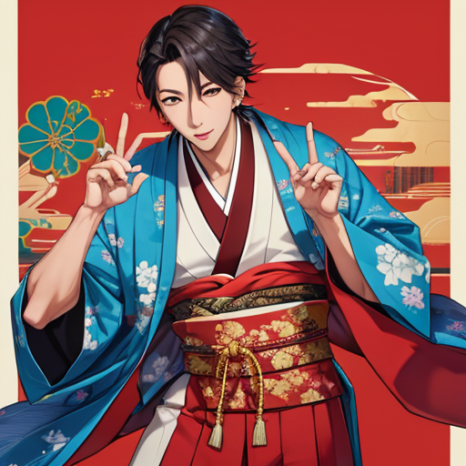 和服ラッパーのイケメン