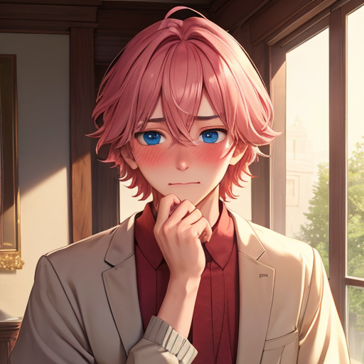 何かを言われてとても恥ずかしがって顔を真っ赤にしているイケメン男子