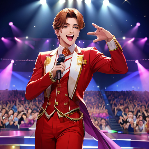 中分けヘアーのイケメンアイドル男性