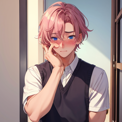 内気な性格なのか顔を赤らめて下を向いてしまっている美少年