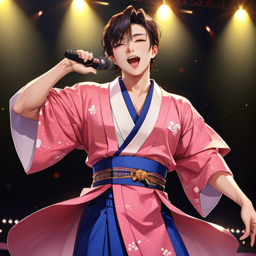 満面の笑顔で歌っている明るそうな男性アイドル