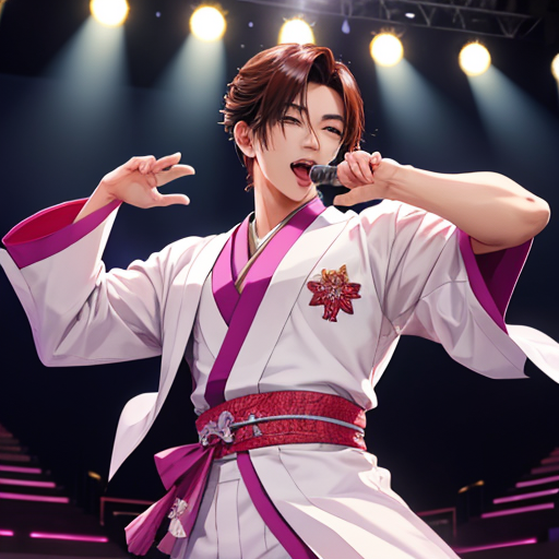 がんばってライブで歌っている塩顔イケメン