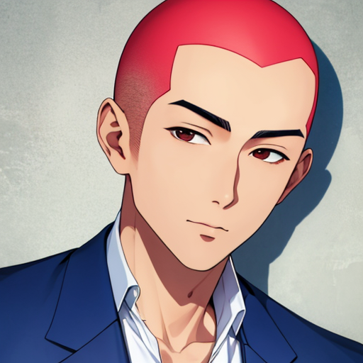 赤髪坊主のイケメン男子