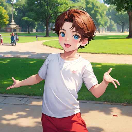 外で元気に遊んでいるかわいらしい男児