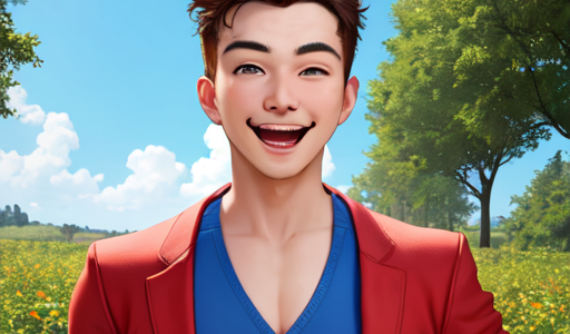 ニヤニヤしてチャラそうな髪型をしている男の子の絵