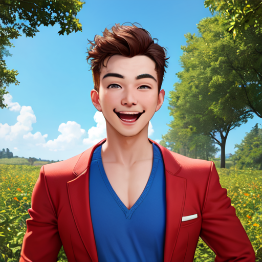 ニヤニヤしてチャラそうな髪型をしている男の子の絵