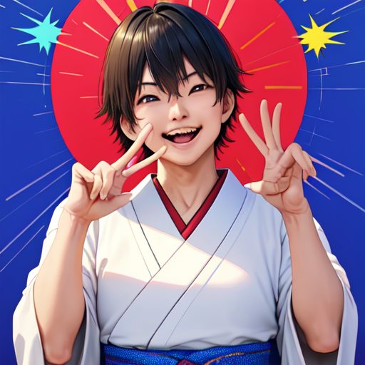 和服を着たチャラそうなイケメン