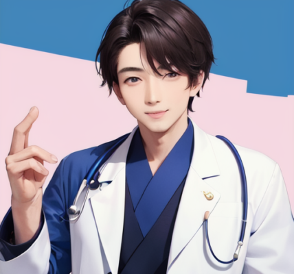 塩顔イケメンの白衣ドクターの絵