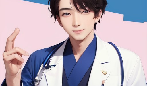 塩顔イケメンの白衣ドクターの絵