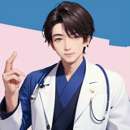 塩顔イケメンの白衣ドクターの絵