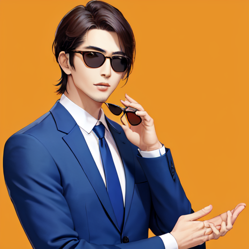 細めイケメンがサングラスをかけている女性向けイラスト