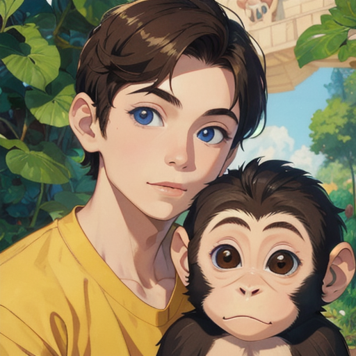 サル顔男子とお猿