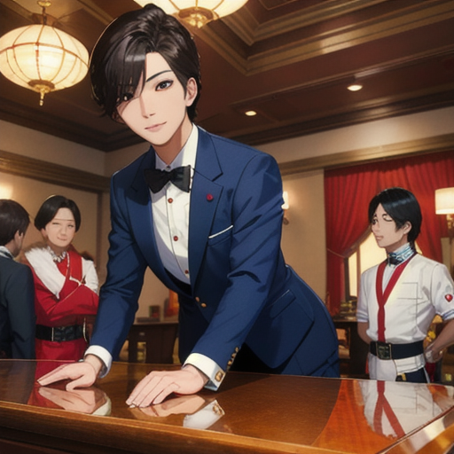 たくさんの若い男性が働いているホストクラブ