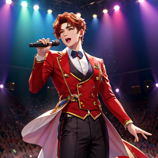 髪型も衣装もアイドルっぽく決まっているイケメン男性