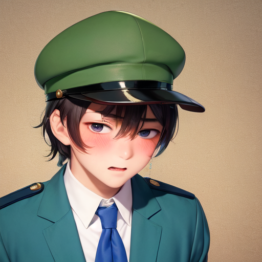 昔の学生服のような恰好の美少年が赤面しながらこっちを見ている女性向けイラスト